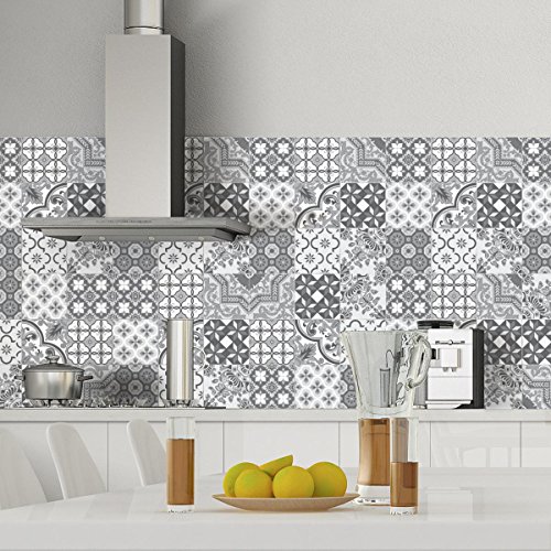 Wandsticker Küche – Wandtattoo – Zementfliesen selbstklebend – Wandsticker Azulejos – Fliesenaufkleber für Badezimmer 15 x 15 cm – 9 Stück Fliesenkleber Wandsticker Küche – Wandtattoo – Zementfliesen selbstklebend – Wandsticker Azulejos – Fliesenaufkleber für Badezimmer 15 x 15 cm – 9 Stück Fliesenkleber von Ambiance Sticker