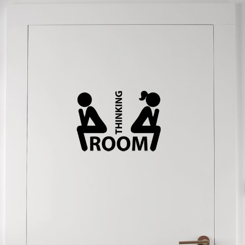 Wandtattoo Thinking Room Toilette, 25 x 35 cm, schwarz von Ambiance Sticker