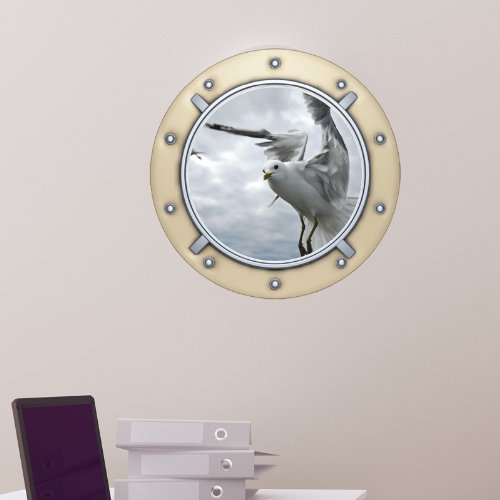 Ambiance Stickers Wandtattoo Bullauge Trompe L'Oeil Möwe – 40 x 40 cm von Ambiance Stickers