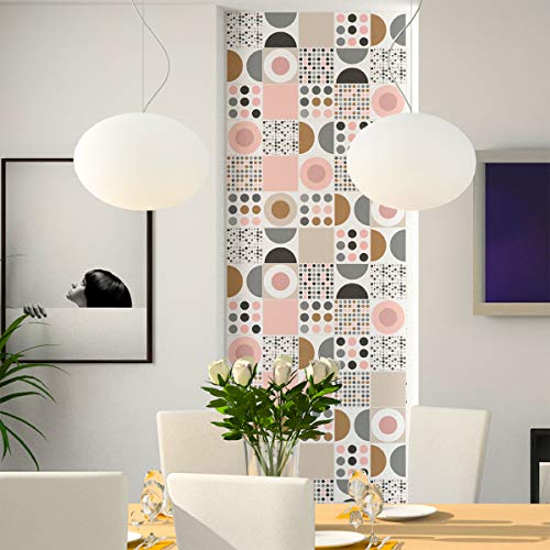 Ambiance Fliesensticker selbstklebend Zementfliesen - Wanddekoration Sticker Tiles für Bad und Küche - Zementfliesen selbstklebend - 10 x 10 cm - 60 Stück von Ambiance