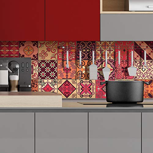 Ambiance Fliesensticker selbstklebend - Zementfliesen - Wanddekoration Sticker Tiles für Bad und Küche - Zementfliesen selbstklebend - 20x20 cm - 24 Stück von Ambiance Sticker