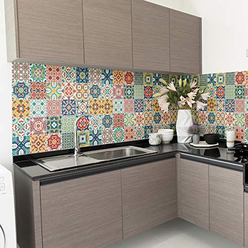Ambiance Sticker Selbstklebende Aufkleber, Wanddekoration, Fliesenaufkleber für Badezimmer und Küche Azulejo-Fliesen Montanares- 24 Stück Aufkleber 20 x 20 cm Ambiance Sticker Selbstklebende Aufkleber, Wanddekoration, Fliesenaufkleber für Badezimmer und Küche Azulejo-Fliesen Montanares- 24 Stück Aufkleber 20 x 20 cm von Ambiance Sticker