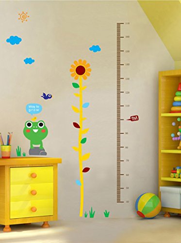 Ambiance Frog, Flower and Birds (Kidmeter) wandsticker, Vinyl-Folie, Mehrfarbig, 90x60cm von Ambiance