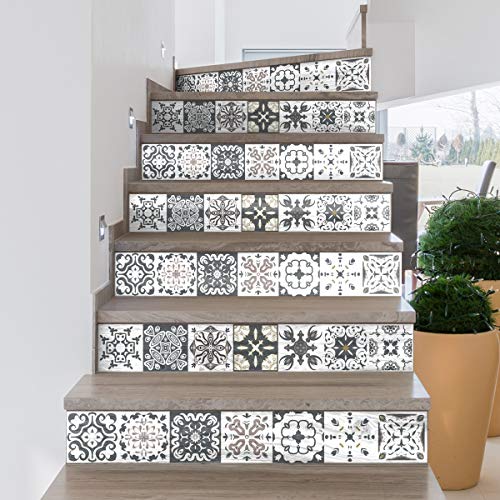 Ambiance-Live col-stairs-RV-A0106_30 x 105 cm Fliesensticker für Treppen, Vinyl, Romolo, 2 Streifen à 15 x 105 cm von Ambiance Sticker