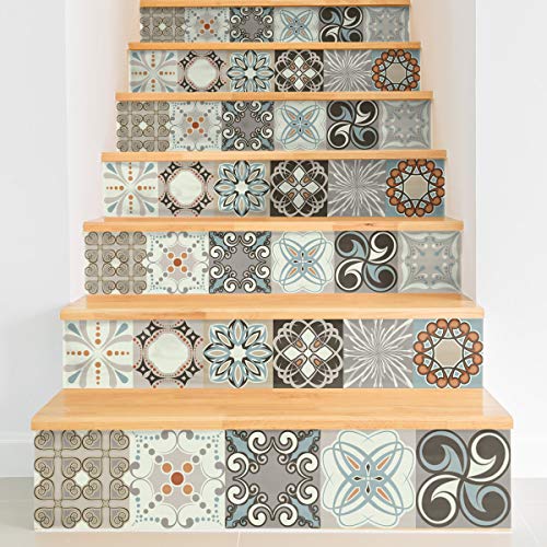 Ambiance Selbstklebende Treppenaufkleber Fliesen | Sticker Kontremarche Zementfliesen | Treppenfliesen | Treppe Zementfliesen selbstklebend - azulejos - 15 x 105 cm - 6 Streifen Ambiance Selbstklebende Treppenaufkleber Fliesen | Sticker Kontremarche Zementfliesen | Treppenfliesen | Treppe Zementfliesen selbstklebend - azulejos - 15 x 105 cm - 6 Streifen von Ambiance Sticker