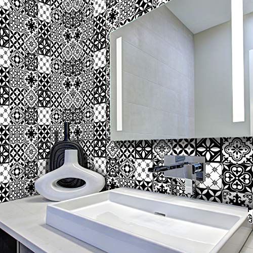 Ambiance col-tiles-RJ-A272_10x10cm Fliesenaufkleber, Vinyl Acryl, Modell 1, 60x100 von Ambiance