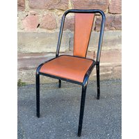 Selten Schulstühle Tolix Simili Leder Pauchard Französisch School Leather Fleisch 1960 von AmbiancesBoutique