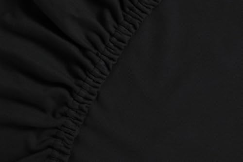 Ambiante Baumwolle - Spannbettlaken für Topper mit Split - 160x200/210 - Schwarz von Ambiante