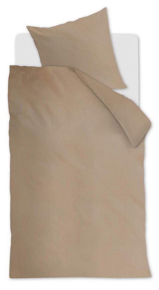 Bettwäsche Cotton Uni_Khaki_DE_UV_135x200 1 Bettbezug, 1 Kissenbezug 135 x 200 cm, Ambiante, 2 teilig, Bettbezug Kopfkissenbezug Set kuschelig weich hochwertig von Ambiante