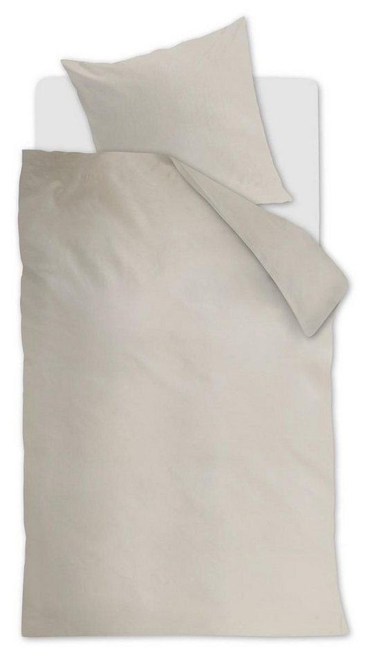 Bettwäsche Cotton Uni_Sand_DE_UV_135x200 1 Bettbezug, 1 Kissenbezug 135 x 200 cm, Ambiante, 2 teilig, Bettbezug Kopfkissenbezug Set kuschelig weich hochwertig von Ambiante