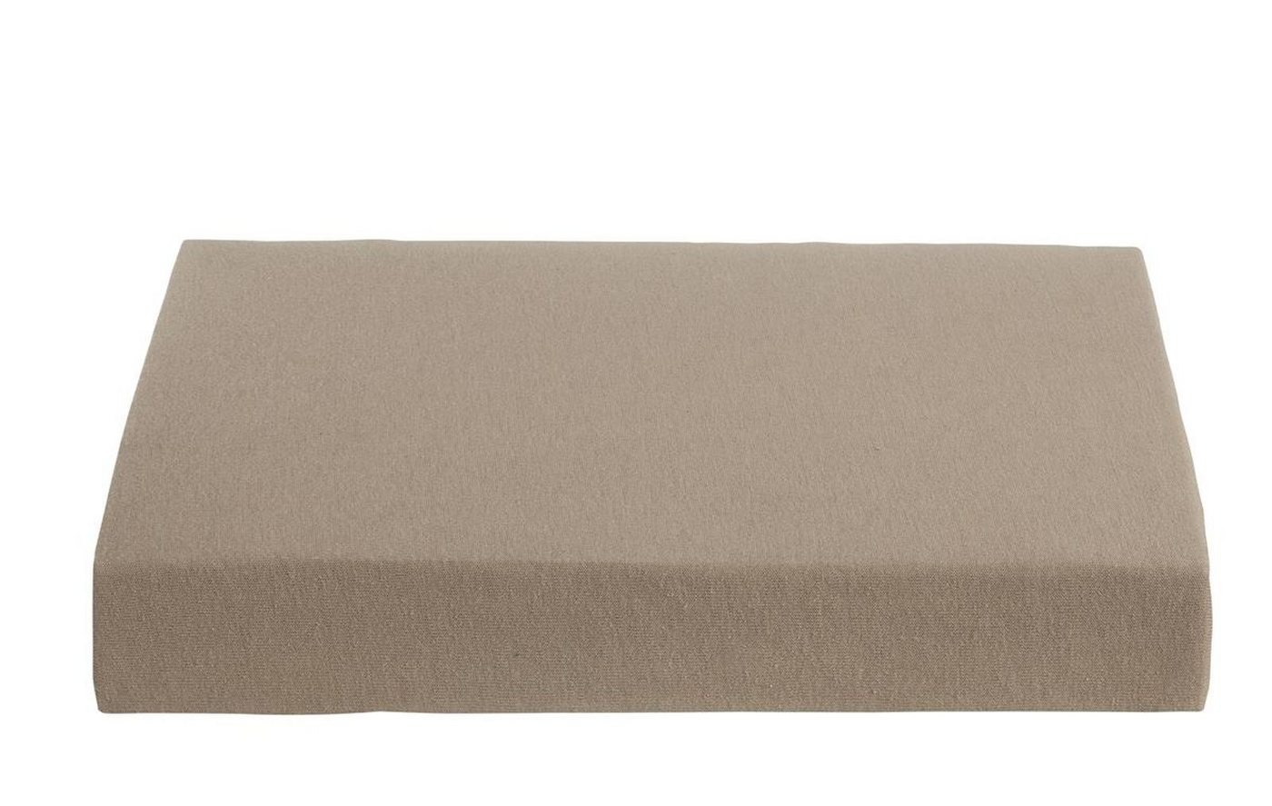 Spannbettlaken AMBIANTE Jersey HL_Taupe_NL_UV_180 x 200 cm HH: 30 cm 1 Spannbettlaken, Ambiante, Baumwolle, Gummizug: rundum Gummi, (1 Stück), Spannbettlaken Spannbetttuch mit Rundumgummi von Ambiante