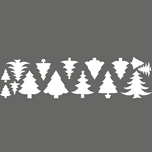 Ambience Live Wandtattoo 15 tlg. Set Bright small Christmas Trees electrostatics (Reusable) - Glass Only weiß von Ambiance Sticker