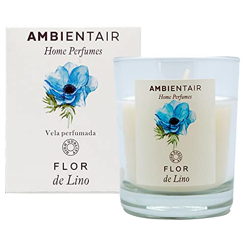 Ambientair Home Perfume Duftkerze, Leinenblüte, Lufterfrischer aus Leinen, Duftkerze für Zuhause, Aromatherapie, Kerze im Glas, für den Innenbereich, Brenndauer 30 Stunden von ambientair