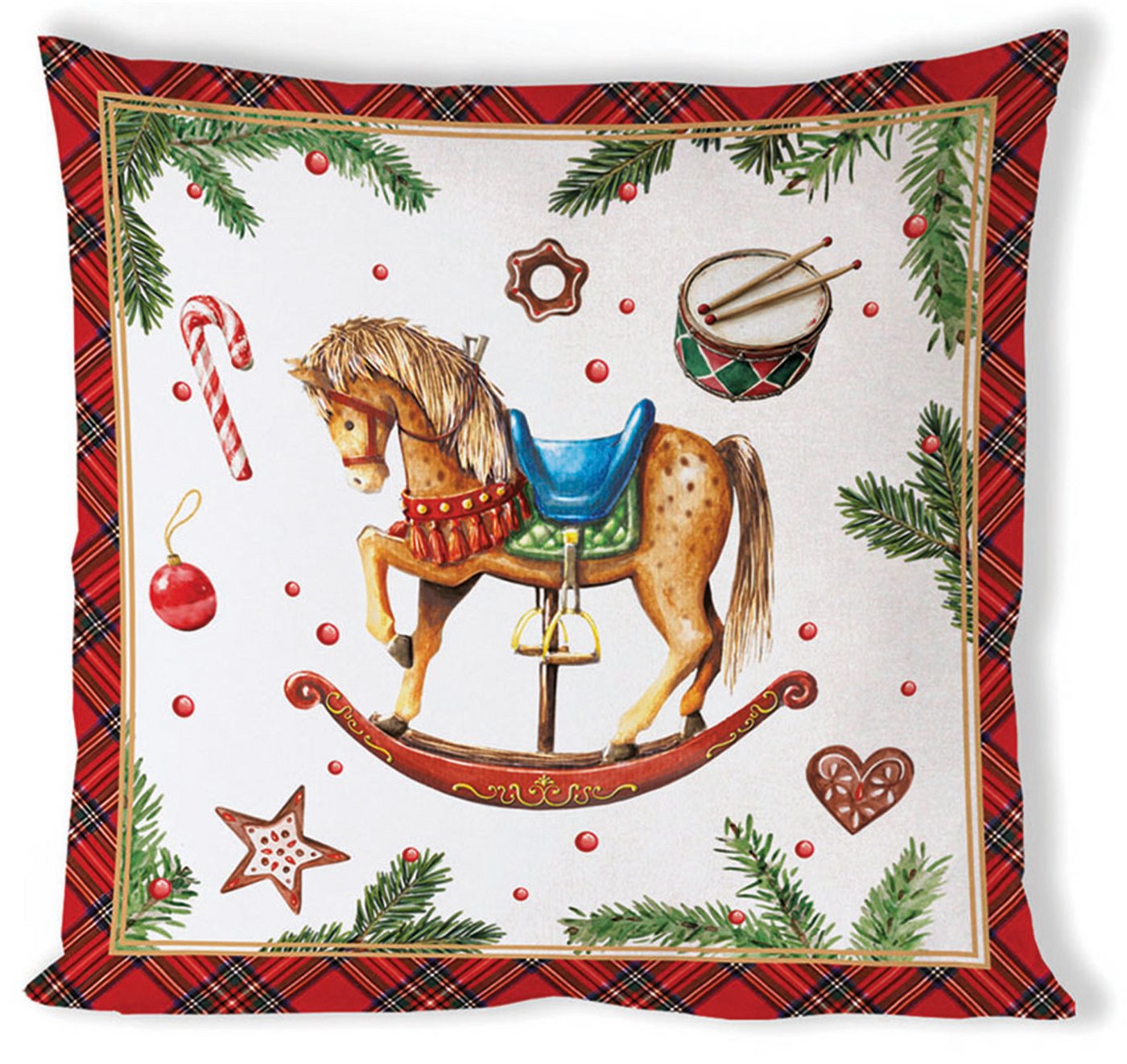 Ambiente® Dekokissen Classic rocking horse, Dekokissen Kissenbezüge ohne Füllung Baumwolle 40x40 cm von Ambiente®