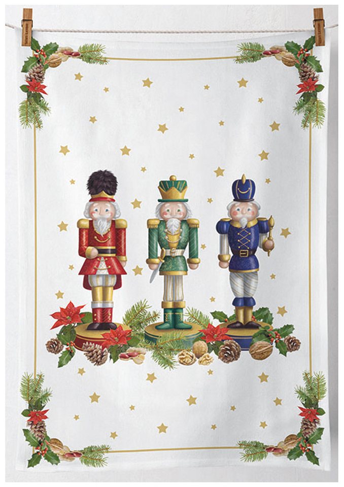 Ambiente® Geschirrtuch Bearded nutcracker, (2-tlg., 2-teilig), Geschirrtücher ca.50x70cm Baumwolle von Ambiente®