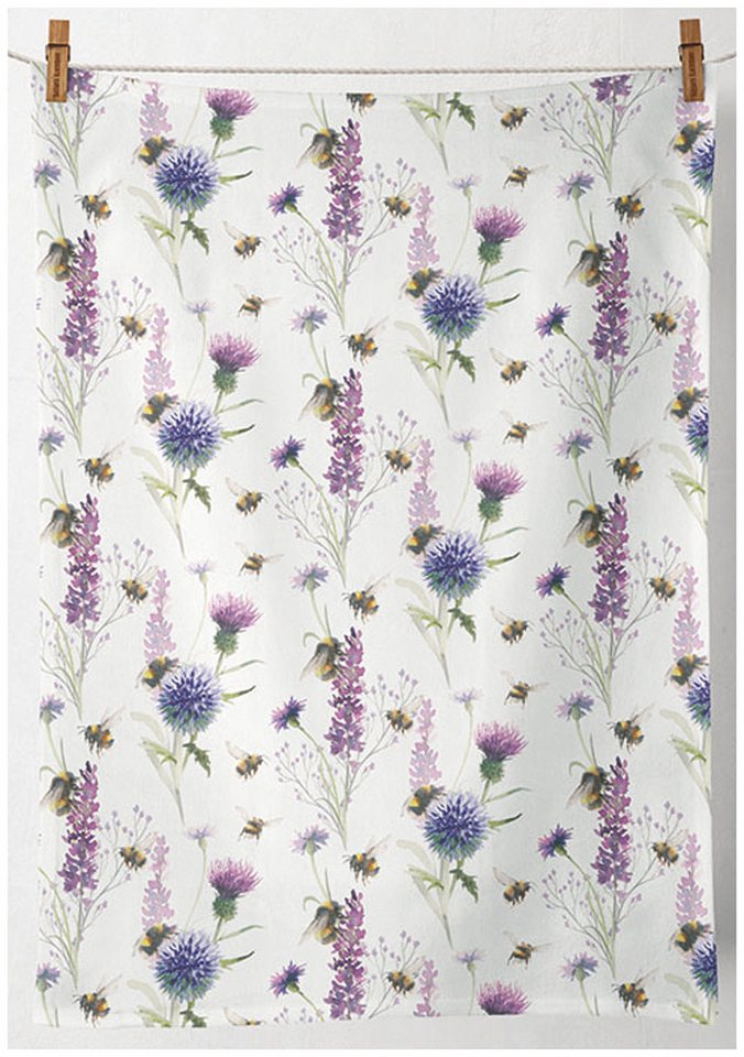 Ambiente® Geschirrtuch Bumblebees in the meadow, (1-tlg., 1-teilig), Geschirrtücher ca.50x70cm Baumwolle von Ambiente®