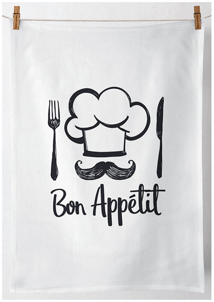 Ambiente® Geschirrtuch Chef, (2-tlg., 2-teilig), Geschirrtücher ca.50x70cm Baumwolle von Ambiente®
