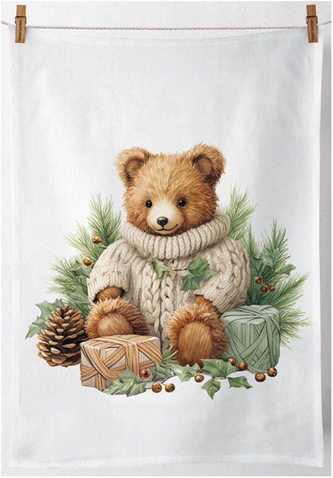 Ambiente® Geschirrtuch Cuddle bear, (1-tlg., 1-teilig), Geschirrtücher ca.50x70cm Baumwolle von Ambiente®