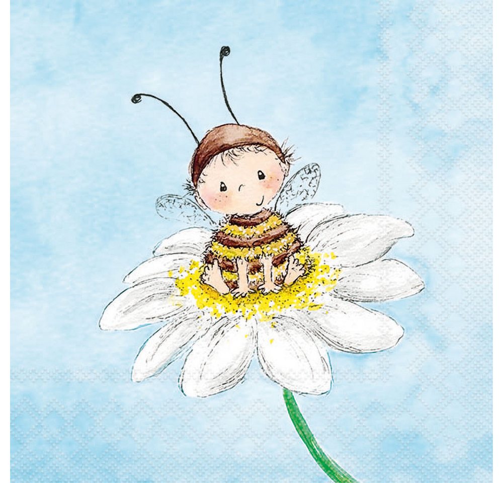 Ambiente® Papierserviette Bee Child, (20 St), 33x33cm von Ambiente®