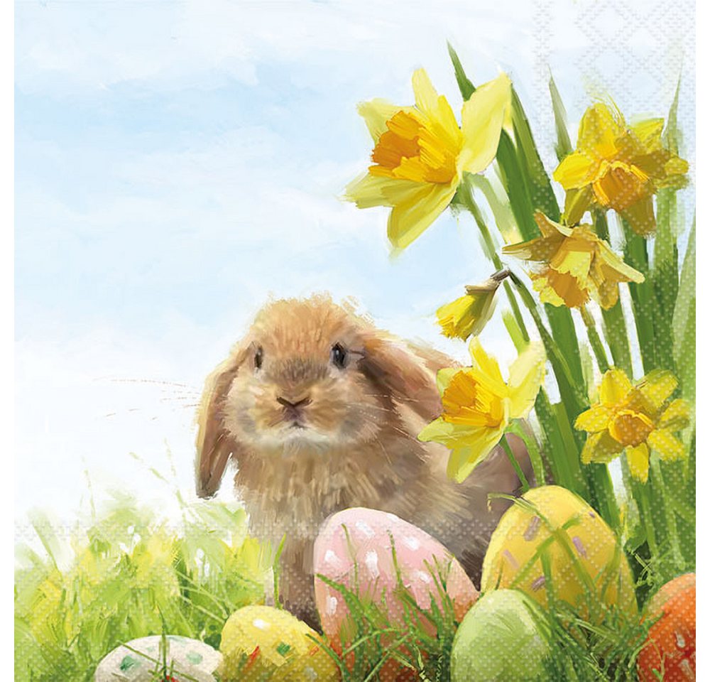 Ambiente® Papierserviette Hase Fluffy, (20 St), 33x33cm von Ambiente®