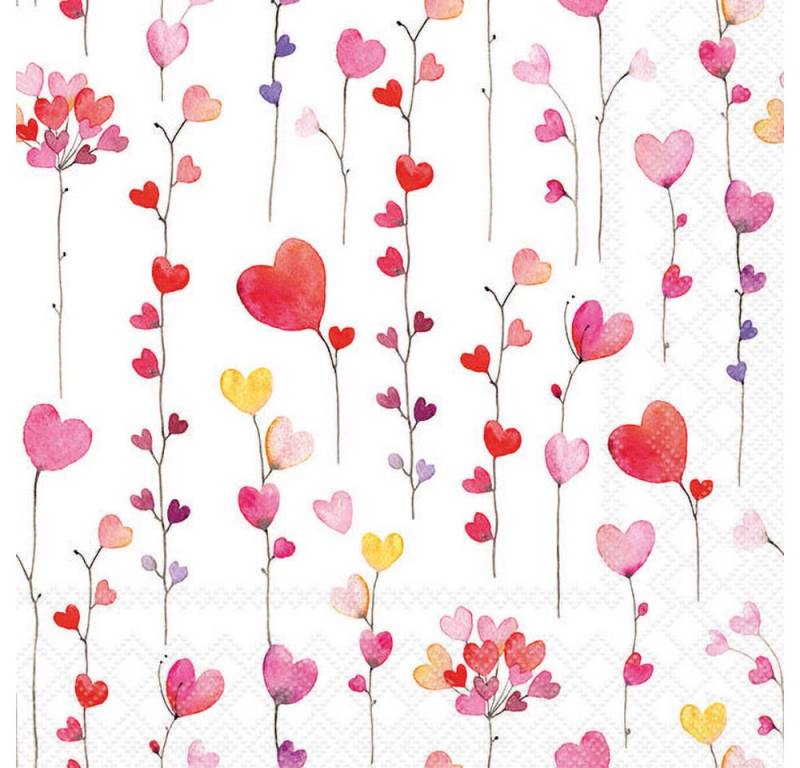 Ambiente® Papierserviette Herz-Girlande, (20 St), 33x33cm von Ambiente®