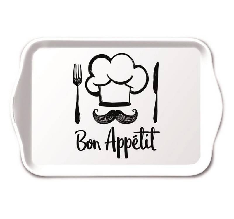 Ambiente® Papierserviette Tray Melamine – Tablett – 13 x 21 cm - Chef White - Guten Appetit von Ambiente®