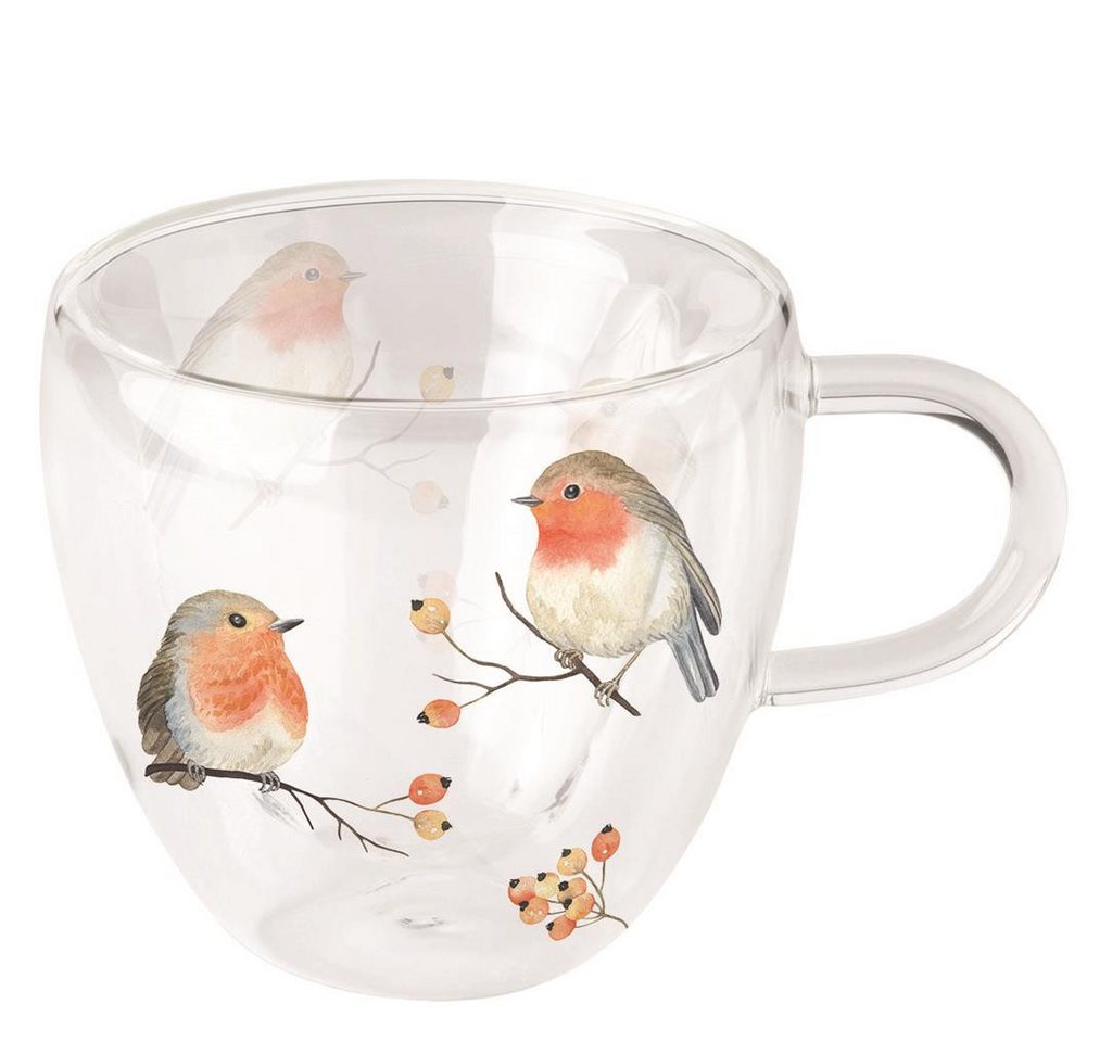 Ambiente® Papierserviette Weihnachten – Doppelwandiger Glasbecher – Format: 9,5 cm x Ø 10 cm – von Ambiente®