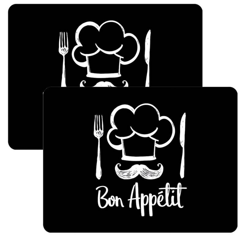 Ambiente® Platzset Chef, (2-St., 2-teilig), Tischsets Platzsets (2 Stück) ca.40x30x0,25cm PVC dünner Schaumrücken von Ambiente®