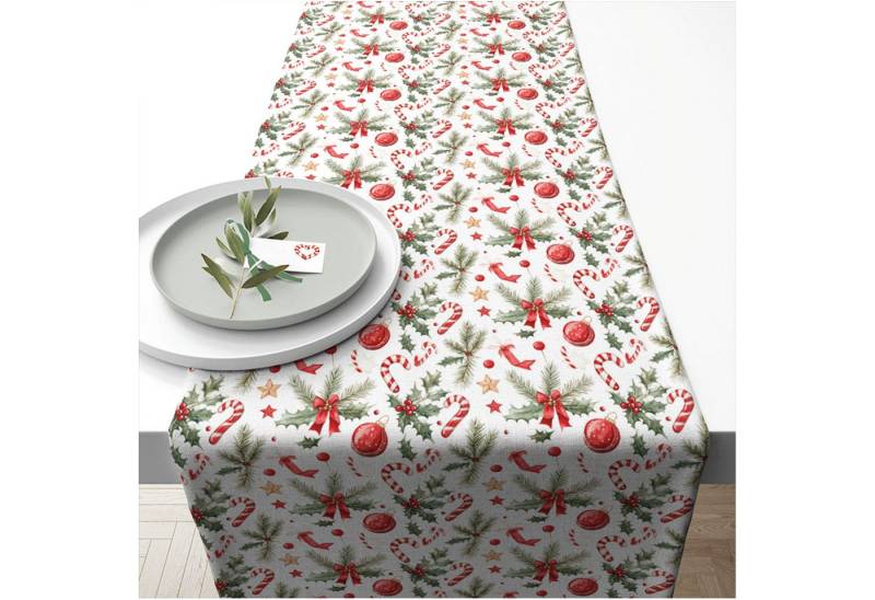 Ambiente® Tischläufer Christmas elements (1-tlg, 1-teilig), Tischläufer Tischdecke ca.40x150cm Baumwolle von Ambiente®