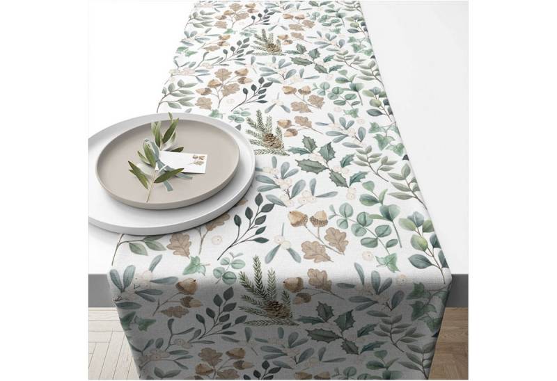 Ambiente® Tischläufer Collection of leaves (1-tlg, 1-teilig), Tischläufer Tischdecke ca.40x150cm Baumwolle von Ambiente®