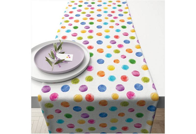 Ambiente® Tischläufer Polka Dots (1-tlg, 1-teilig), Tischläufer Tischdecke ca.40x150cm Baumwolle von Ambiente®