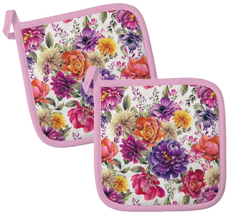Ambiente® Topflappen Anne, (2-tlg., 2-teilig), hitzebeständig wattiert Pfannen Untersetzer ca.20x20cm von Ambiente®