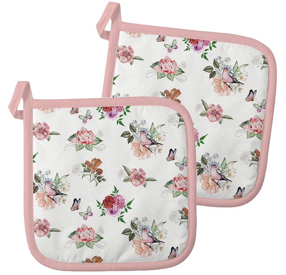 Ambiente® Topflappen Charlotte, (2-tlg., 2-teilig), hitzebeständig wattiert Pfannen Untersetzer ca.20x20cm von Ambiente®