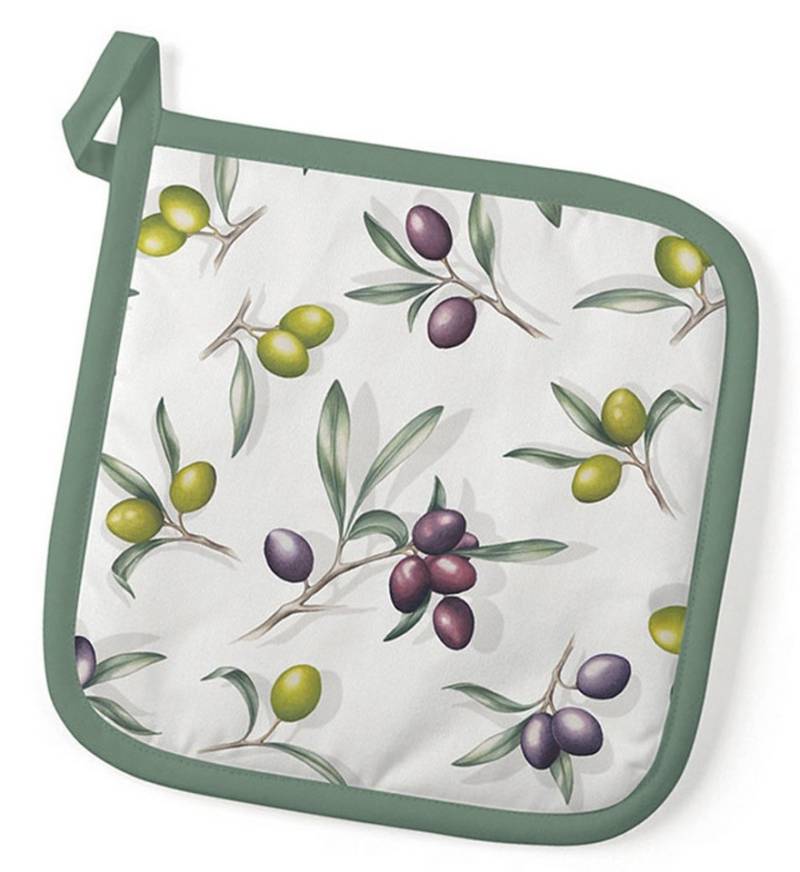 Ambiente® Topflappen Delicious olives, (1-tlg., 1-teilig), hitzebeständig wattiert Pfannen Untersetzer ca.20x20cm von Ambiente®