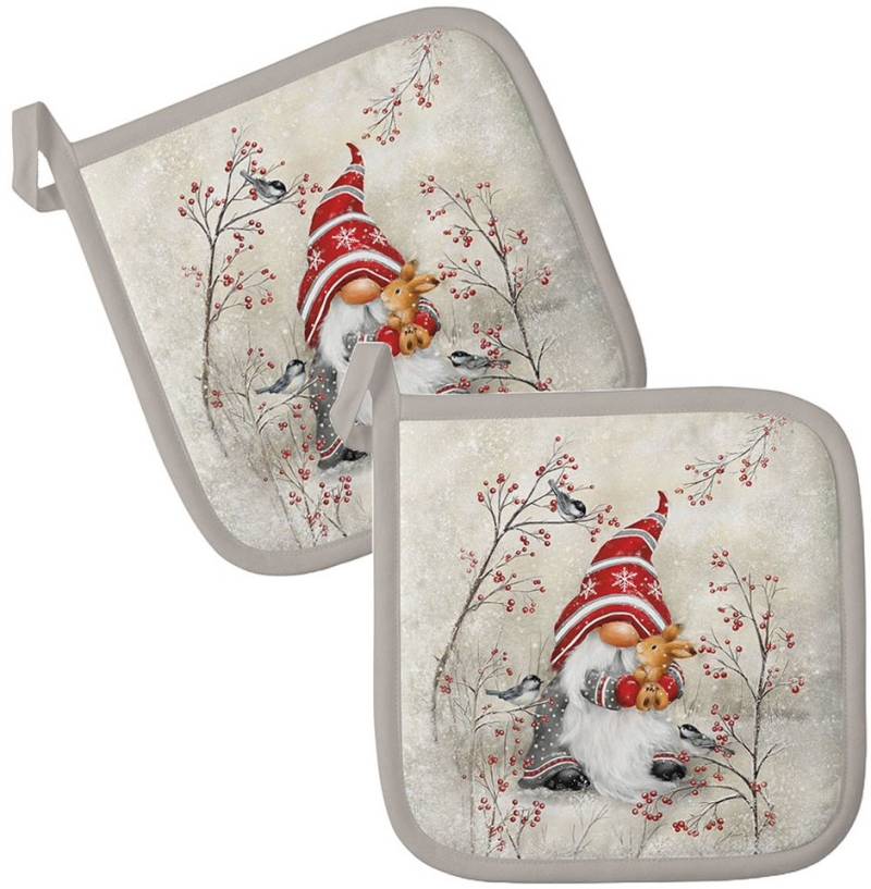 Ambiente® Topflappen Dwarf hug, (2-tlg., 2-teilig), hitzebeständig wattiert Pfannen Untersetzer ca.20x20cm von Ambiente®