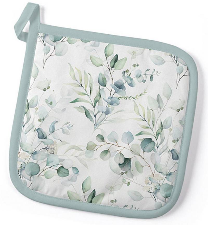 Ambiente® Topflappen Eucalyptus all over, (1-tlg., 1-teilig), hitzebeständig wattiert Pfannen Untersetzer ca.20x20cm von Ambiente®