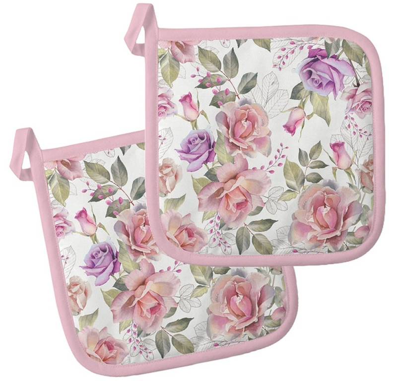 Ambiente® Topflappen Josephine, (2-tlg., 2-teilig), hitzebeständig wattiert Pfannen Untersetzer ca.20x20cm von Ambiente®