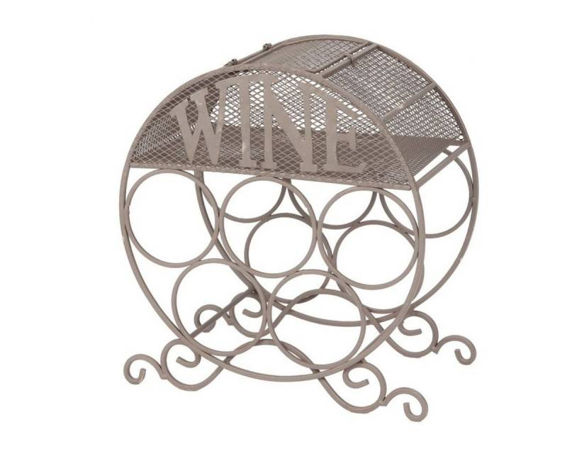 Ambiente Haus Flaschenregal Ständer für 5 Weinflaschen in Braun oder Weiß ca. 33 x 31 x 18 cm, mit Ablagefach von Ambiente Haus