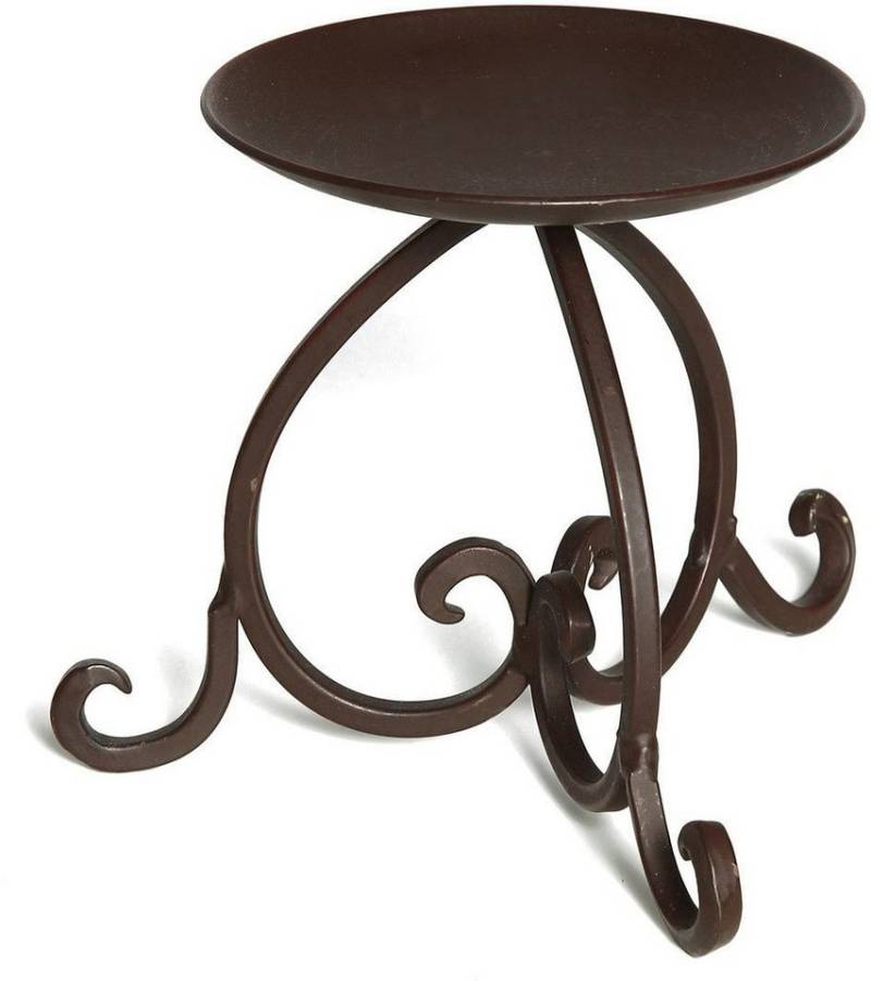 Ambiente Haus Kerzenständer aus pulverbeschichtetem Metall, Höhe ca. 11 cm (1 St), Stumpenkerzenhalter von Ambiente Haus