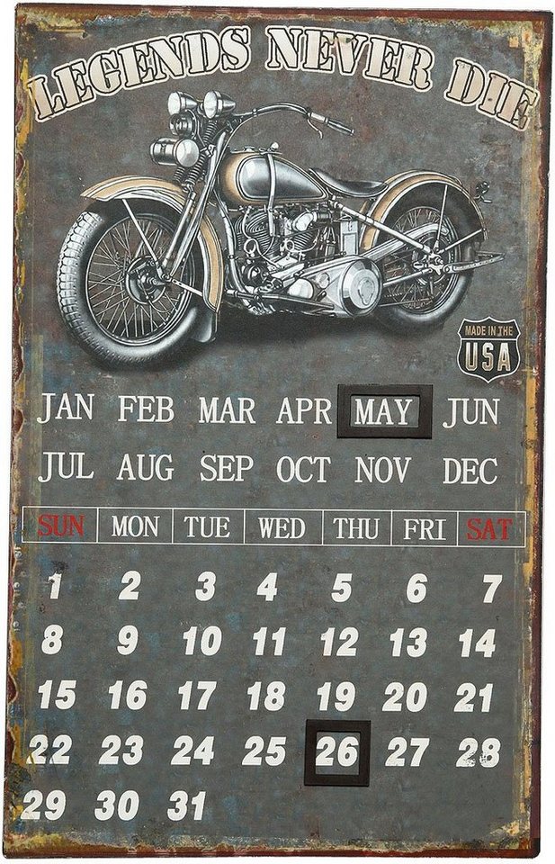 Ambiente Haus Metallbild Metallbild Kalender - Biker 25x40cm, (1 St) von Ambiente Haus