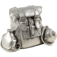 Ambiente Haus Spardose "Rucksack, silberfarben", (1 tlg.), Sparschwein, Retro-Design, ideales Geschenk von Ambiente Haus