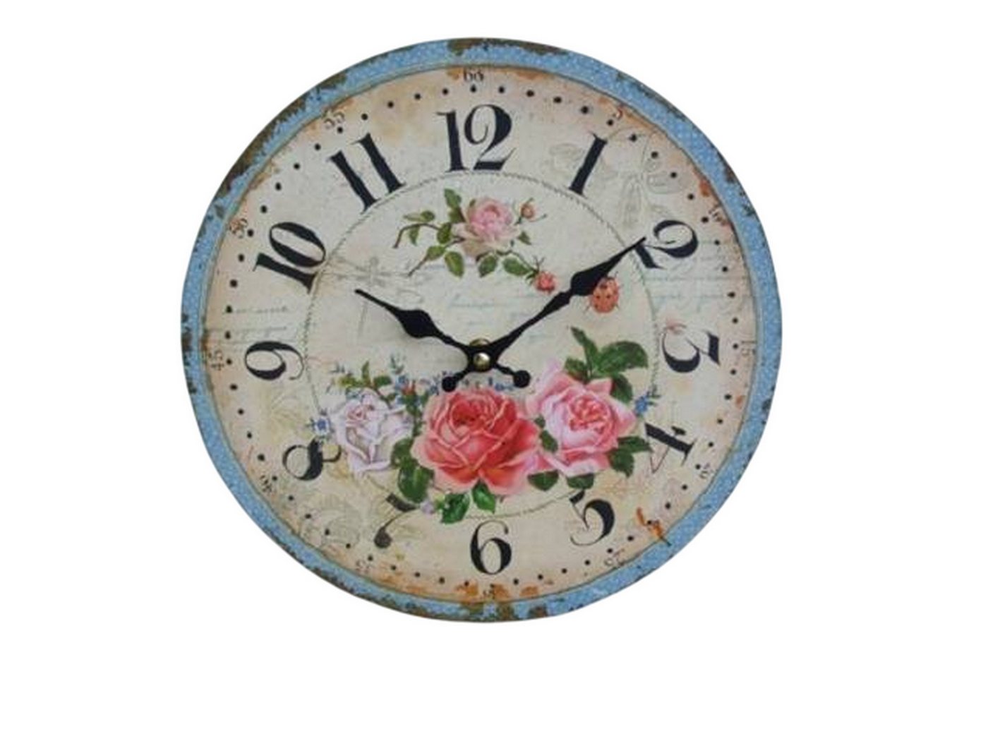 Ambiente Haus Wanduhr Bezaubernde Wanduhr mit Rosendekor, 28 cm, Landhaus-Impressionen Ambiente Haus Wanduhr Bezaubernde Wanduhr mit Rosendekor, 28 cm, Landhaus-Impressionen von Ambiente Haus