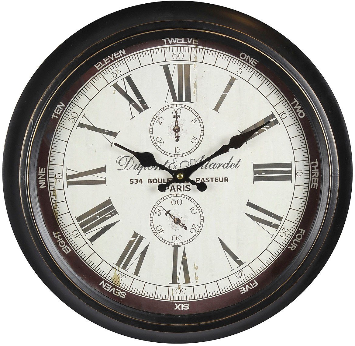 Ambiente Haus Wanduhr Dupont Wanduhr aus Metall 40cm von Ambiente Haus