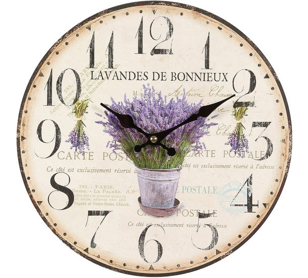 Ambiente Haus Wanduhr Lavendel Wanduhr 28cm von Ambiente Haus