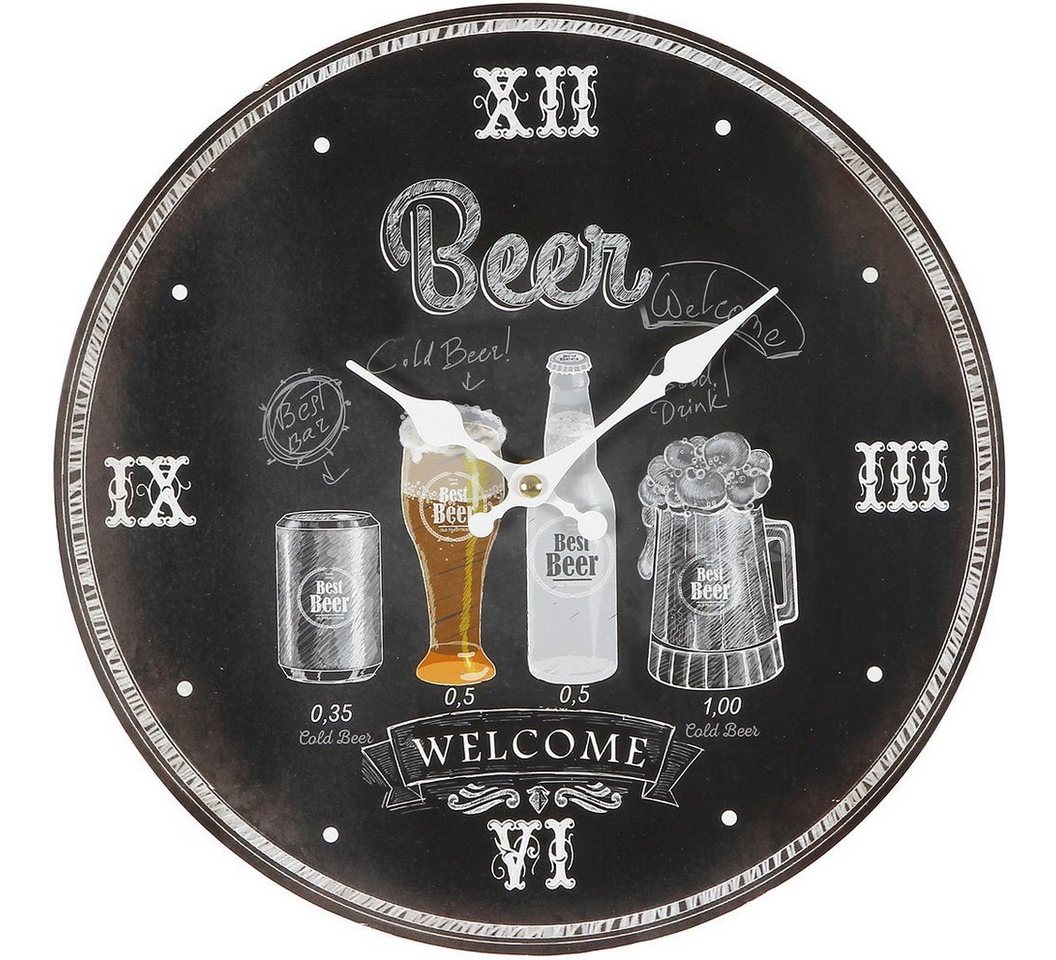 Ambiente Haus Wanduhr Wanduhr - Beer 28cm von Ambiente Haus