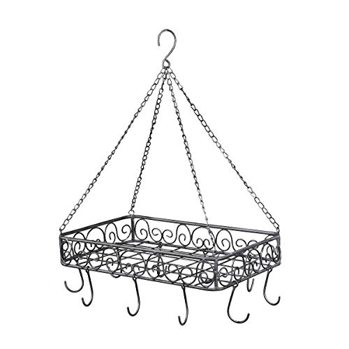 Ambiente Topfhänger Pfannenhänger Deckenregal Wurstkrone Kräuterkorb grau 45 cm von Ambiente Haus