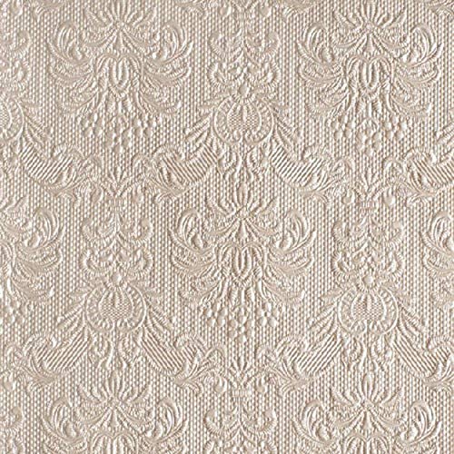 30x Lunch Servietten 33x33cm Elegance Pearl Taupe Geprägt Hochzeit Tischdeko Kommunion Konfirmation Taufe Geburtstag Feier Jubiläum Fest von Ambiente