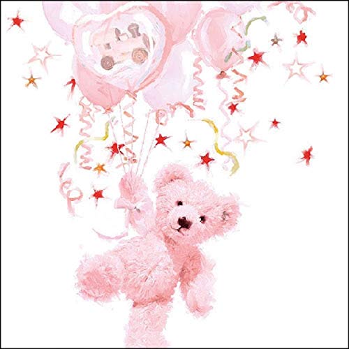 40 Servietten Rosa Baby Mädchen Shower Teddy Geburt Taufe Tischdeko Serviettendeko Party Gedeckter Tisch von Ambiente Luxury Paper Products