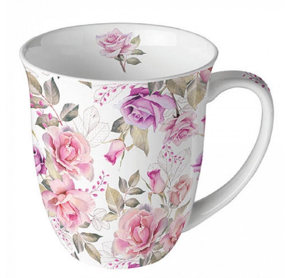 Ambiente Luxury Paper Products Becher Pfingstrosen, Rosen- Mug Blumen Tee/Kaffee Tasse, Porzellan, Sommmer/Frühling Motive - Ideal Als Geschenk von Ambiente Luxury Paper Products