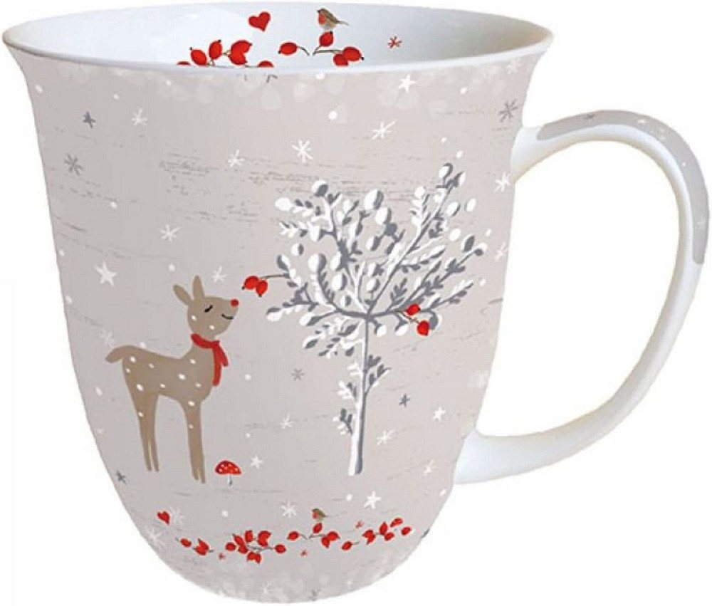 Ambiente Luxury Paper Products Becher Porzellan Mohn Wiese / Blumen, Pflanzen Mug Kollektion, Porzellan Becher Hirsch - Mug - Tasse Tee / Kaffee Becher Bone China 0,4 L, 10,5 cm Hoch- Ø9,5cm (Schnüffelndes Reh)Dschungel, Tasse -Tee/Kaffee - Ideal Als Geschenk Ambiente Luxury Paper Products Becher Porzellan Mohn Wiese / Blumen, Pflanzen Mug Kollektion, Porzellan Becher Hirsch - Mug - Tasse Tee / Kaffee Becher Bone China 0,4 L, 10,5 cm Hoch- Ø9,5cm (Schnüffelndes Reh)Dschungel, Tasse -Tee/Kaffee - Ideal Als Geschenk von Ambiente Luxury Paper Products